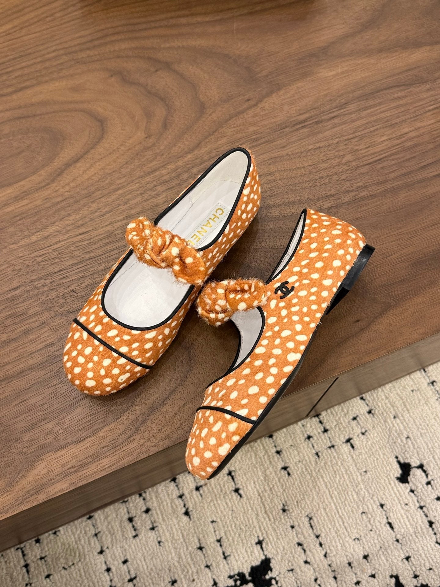 CC 26 Polka Dot Mary Janes Orange in Horsehair 756093