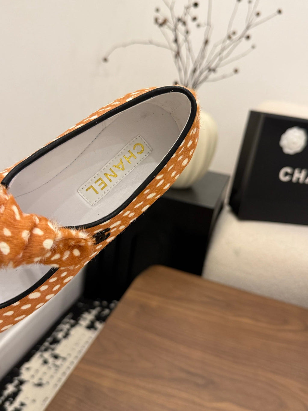 CC 26 Polka Dot Mary Janes Orange in Horsehair 756093