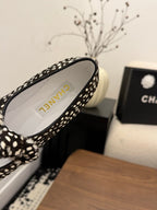 CC 26 Polka Dot Mary Janes Black White in Horsehair 756091