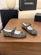 CC 26 Polka Dot Mary Janes Black White in Horsehair 756091