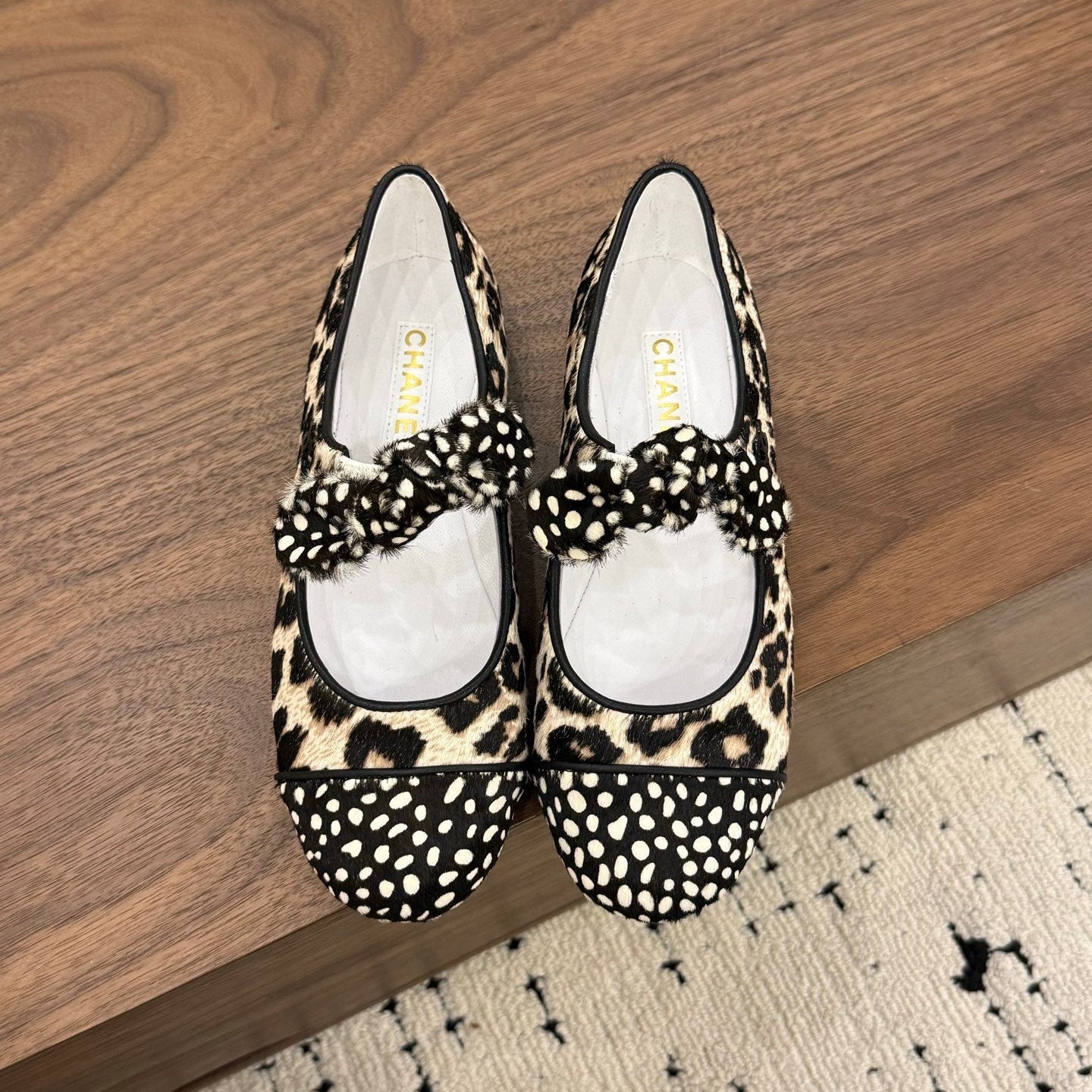 CC 26 Polka Dot Mary Janes Beige in Horsehair 756089