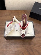 CC 26 Coco Beach Mules 80mm White in Mesh 757987