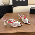 CC 26 Coco Beach Mules 80mm White in Mesh 757987