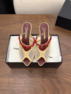 CC 26 Coco Beach Mules 80mm Beige in Mesh 757986