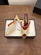 CC 26 Coco Beach Mules 80mm Beige in Mesh 757986