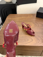 CC 26 Coco Beach Mules 80mm Burgundy in Mesh 757985