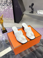 HM Sandal 90mm White in Cowhide 757932