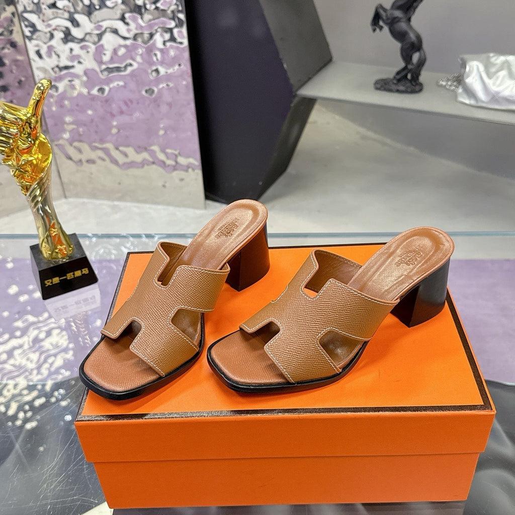HM Sandal 90mm Brown in Cowhide 757933