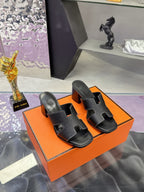 HM Sandal 90mm Black in Cowhide 757935