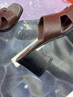 HM Sandal 90mm Dark Brown in Cowhide 757940