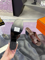 HM Sandal 90mm Dark Brown in Cowhide 757940