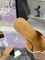 HM Sandal 90mm Beige in Cowhide 757943