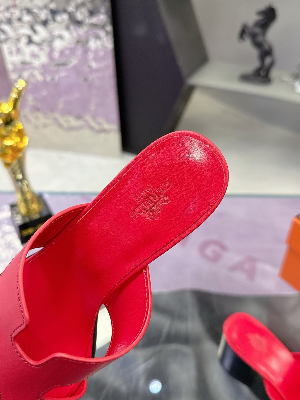 HM Sandal 90mm Red Rose in Cowhide 757944