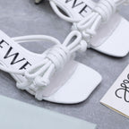 Loew 26 Knot Sandals 45mm White in Lambskin 759437
