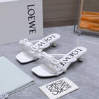 Loew 26 Knot Sandals 45mm White in Lambskin 759437