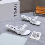 Loew 26 Knot Sandals 45mm White in Lambskin 759437
