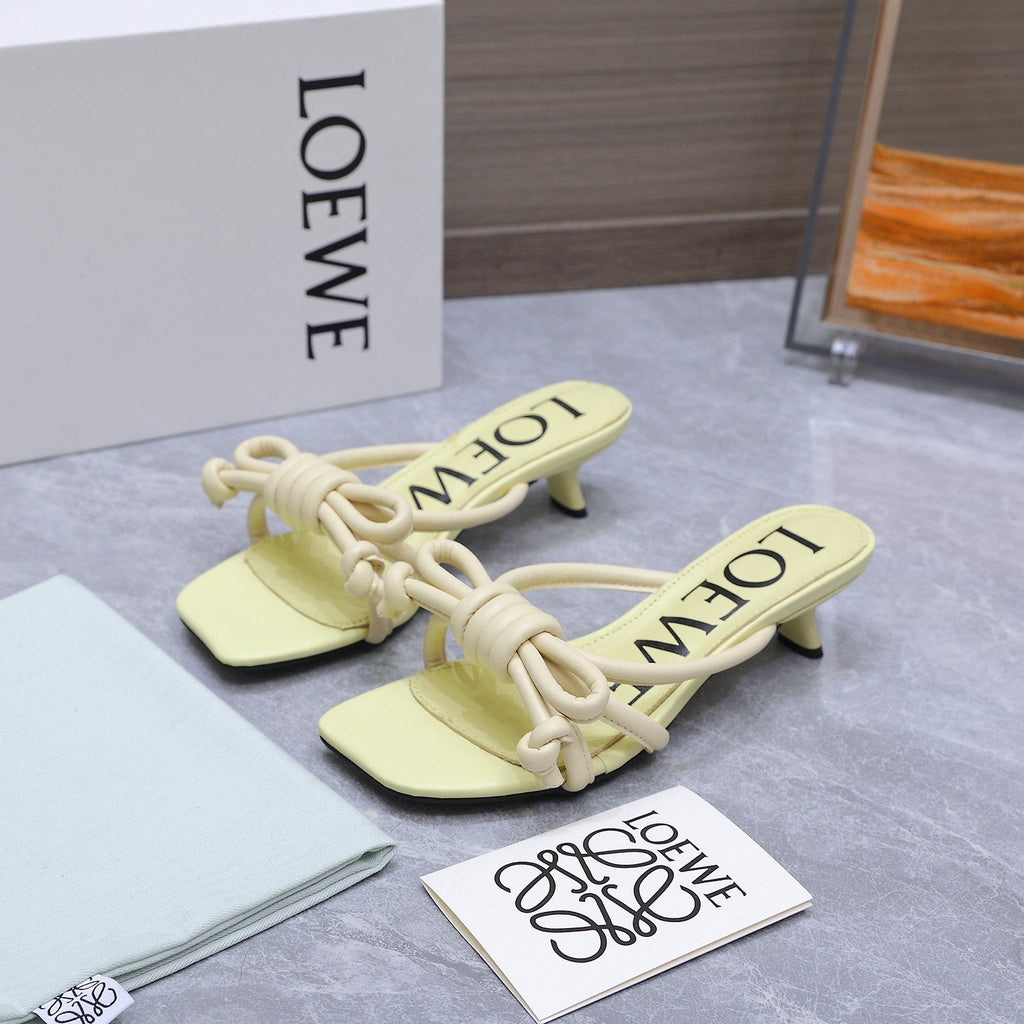 Loew 26 Knot Sandals 45mm Green Pastel in Lambskin 759438