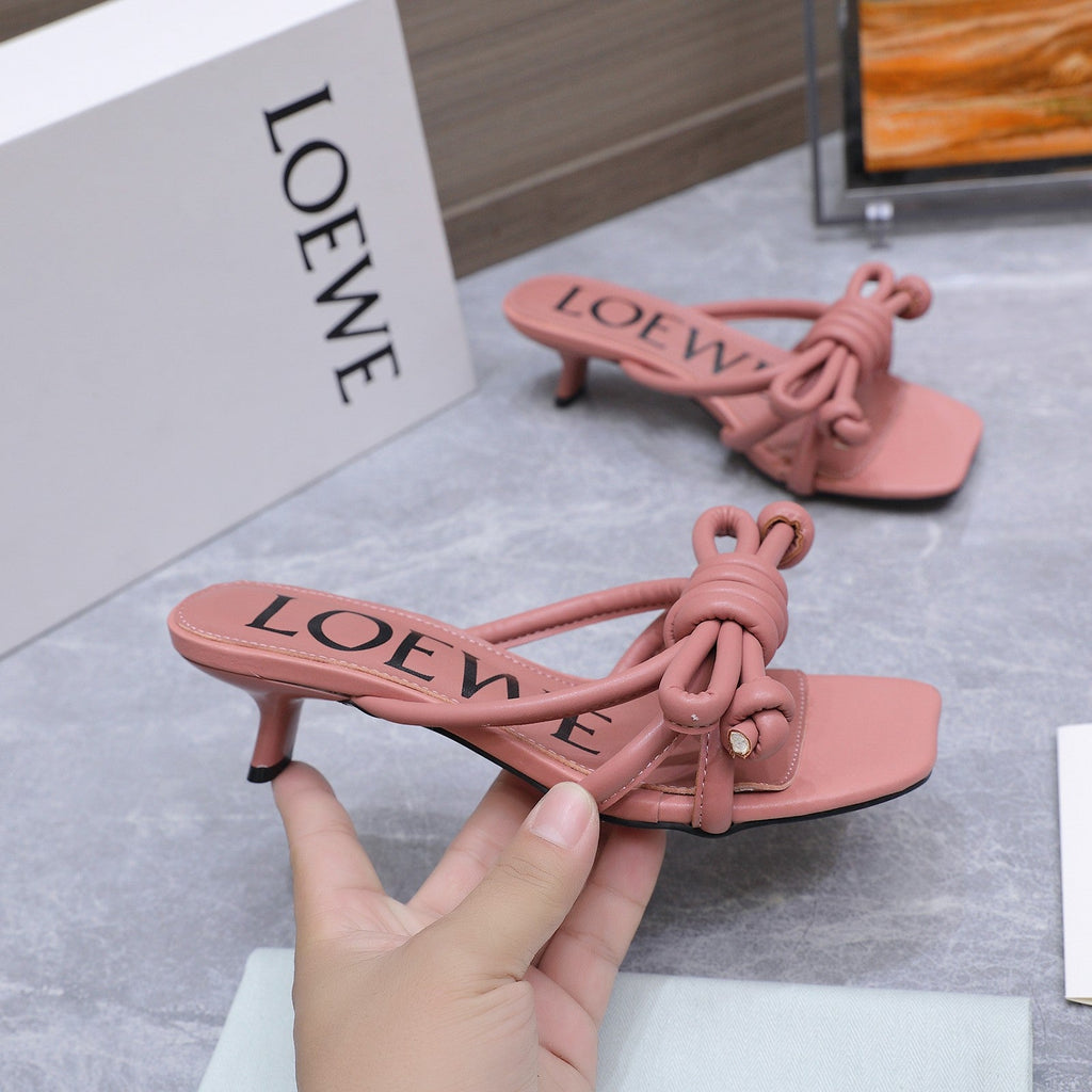 Loew 26 Knot Sandals 45mm Earthy Pink in Lambskin 759439