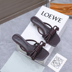Loew 26 Knot Sandals 45mm Chocolate in Lambskin 759440