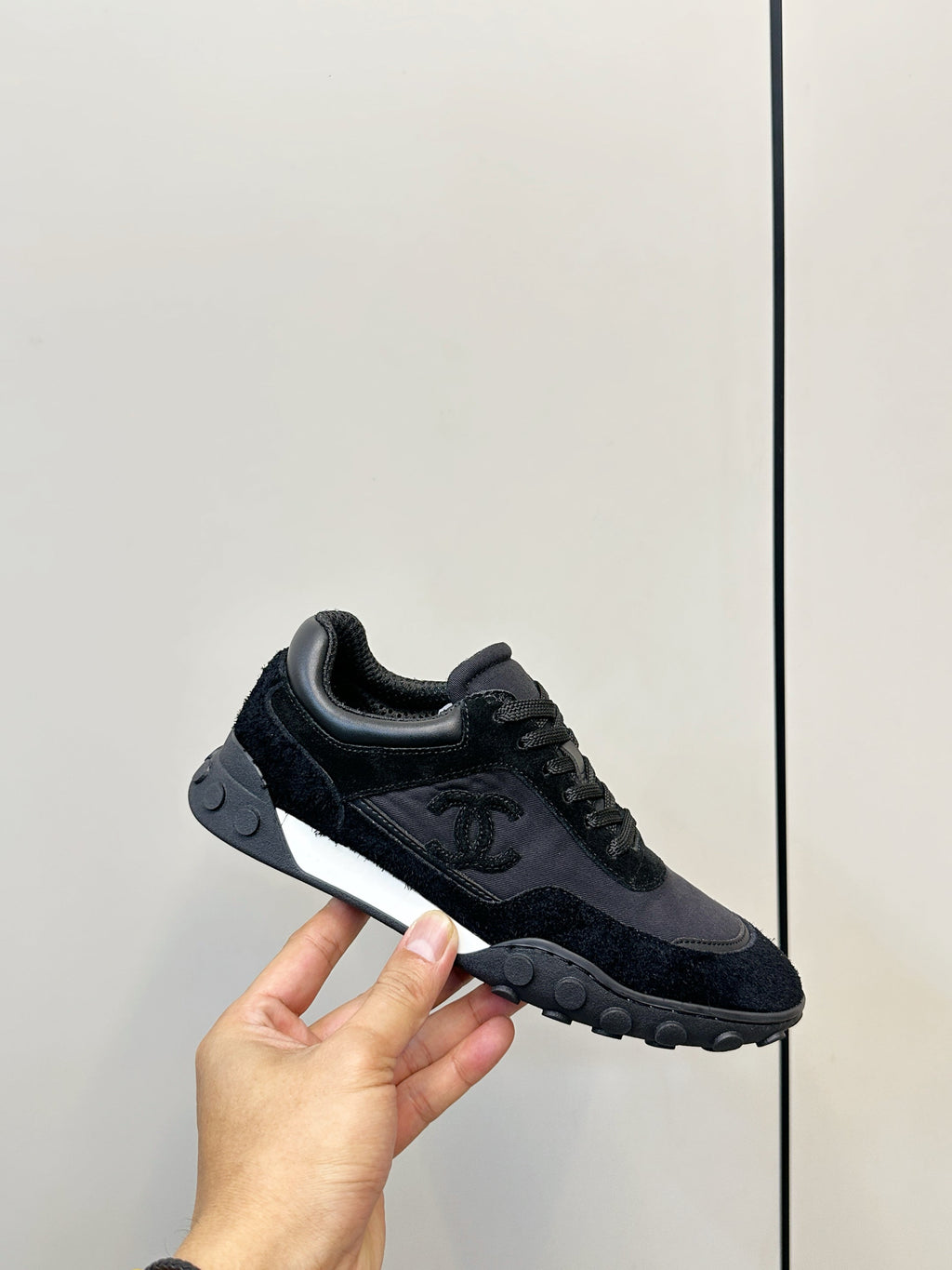 CC 26S Baseball Shoes Black in Suede and cotton Panels 771238