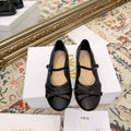 CD Ballerina Flats with a Bow Black in Sheepskin 771786