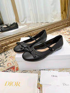 CD Ballerina Flats with a Bow Black in Sheepskin 771786