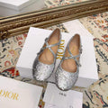 CD Ballet Flats Silver in Grit 771784