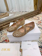 CD Ballet Flats Gold in Grit 771782