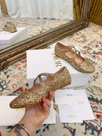 CD Ballet Flats Gold in Grit 771782