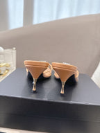 YSL High-heels 80mm Transparent Sandals Beige in Leather 771712