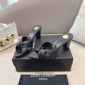 YSL Sandal Heel 75mm Black in Lambskin 771710