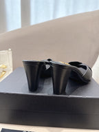 YSL Sandal Heel 75mm Black in Lambskin 771710