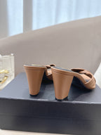 YSL Sandal Heel 75mm Light Brown in Lambskin 771708