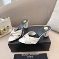 YSL Sandal Heel 75mm White in Lambskin 771707