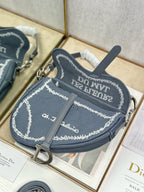 CD Saddle Bag 25.5cm Gray in Denim 288056