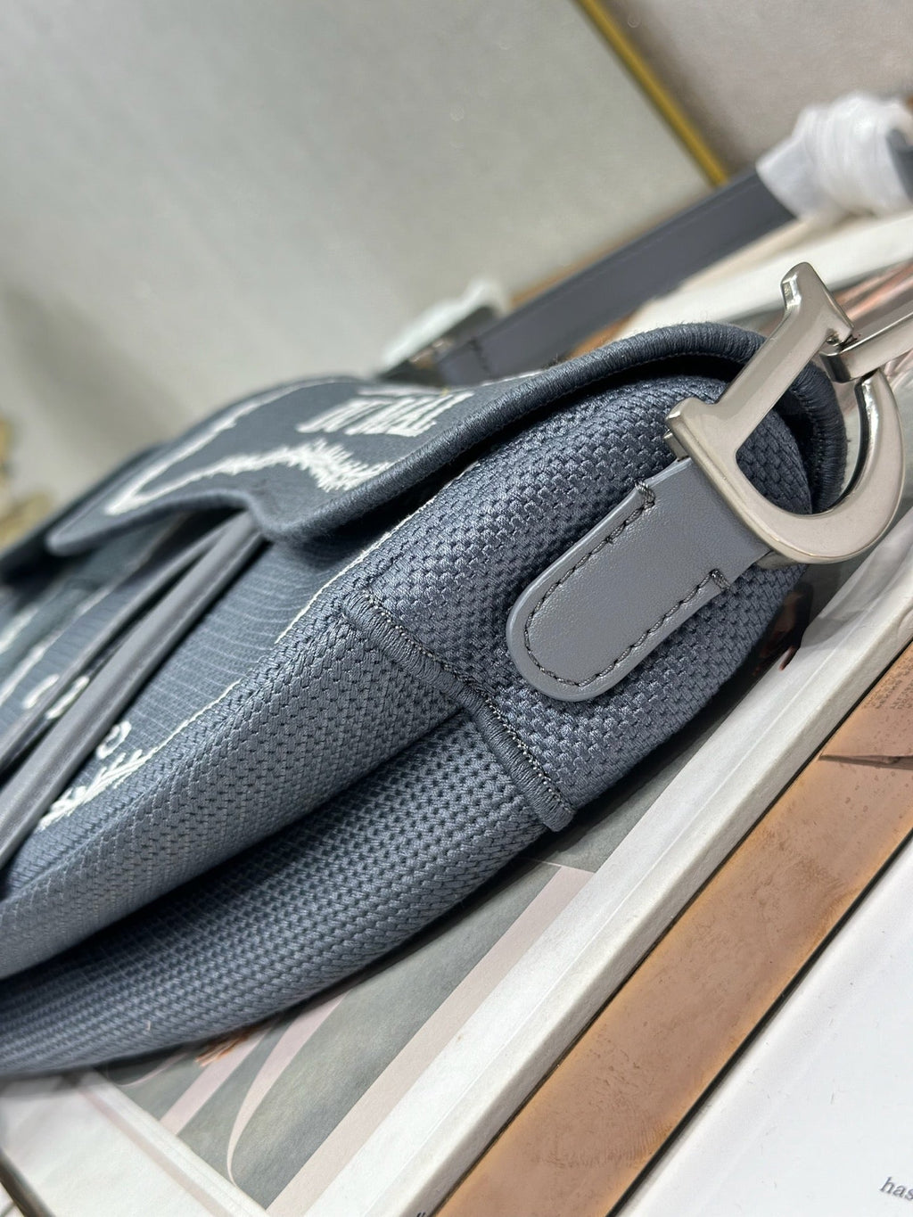 CD Saddle Bag 25.5cm Gray in Denim 288056