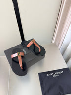 YSL Flat Flip-flops Orange in Cowhide 784707