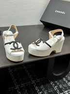 CC Platform Sandal White in Sheepskin 784211