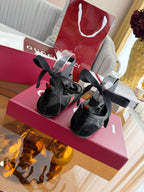 GG Dance Shoes Black in Nubuck Suede with Classic GG Fabric 788165