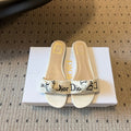 CD 26SS Letter Webbing Flat Sandals White in Fabric 789473