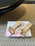 CD 26SS Letter Webbing Sandals 40 Pink in Fabric 789476
