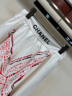 CC 26 Starfish Print Midi Skirt White in Polyester 385772