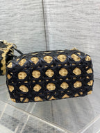 CD Lady Dior Bag 24cm Black in Rattan 155502