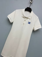 CL 26 Polo Dress White in Cotton 386640