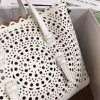 ALAIA MINA 20 BAG IN VIENNE WAVE WHITE CALFSKIN