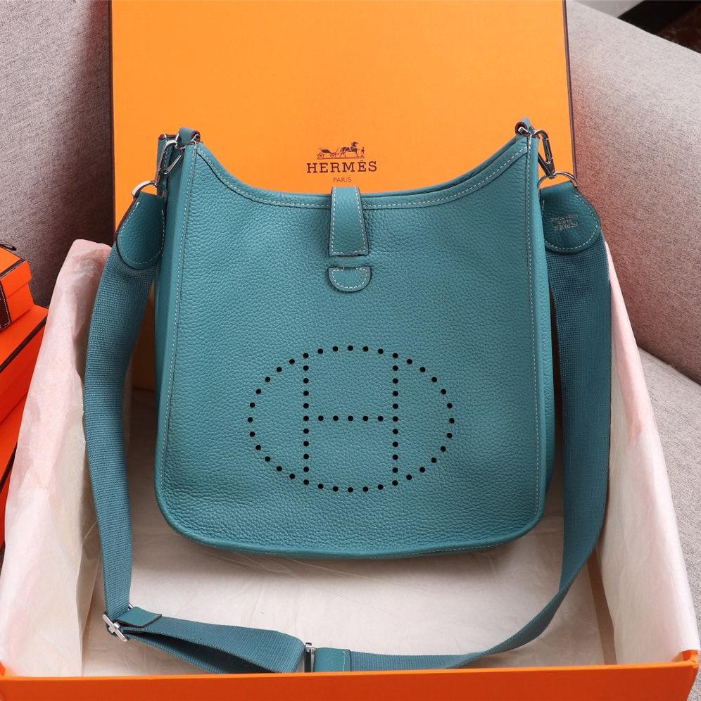 HM EVELYNE BAG 28 SAPPHIRE TOGO