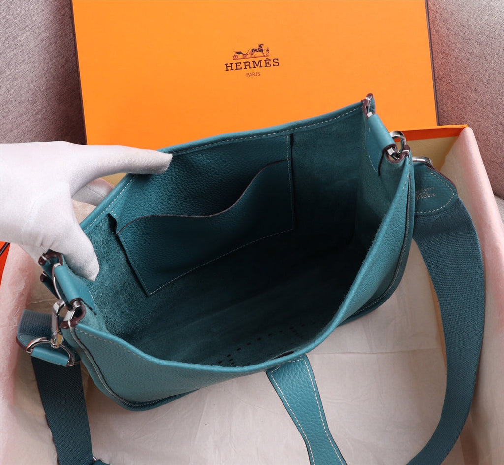 HM EVELYNE BAG 28 SAPPHIRE TOGO