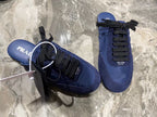 PRA 26S Mule Sneaker Dark Blue Suede Canvas