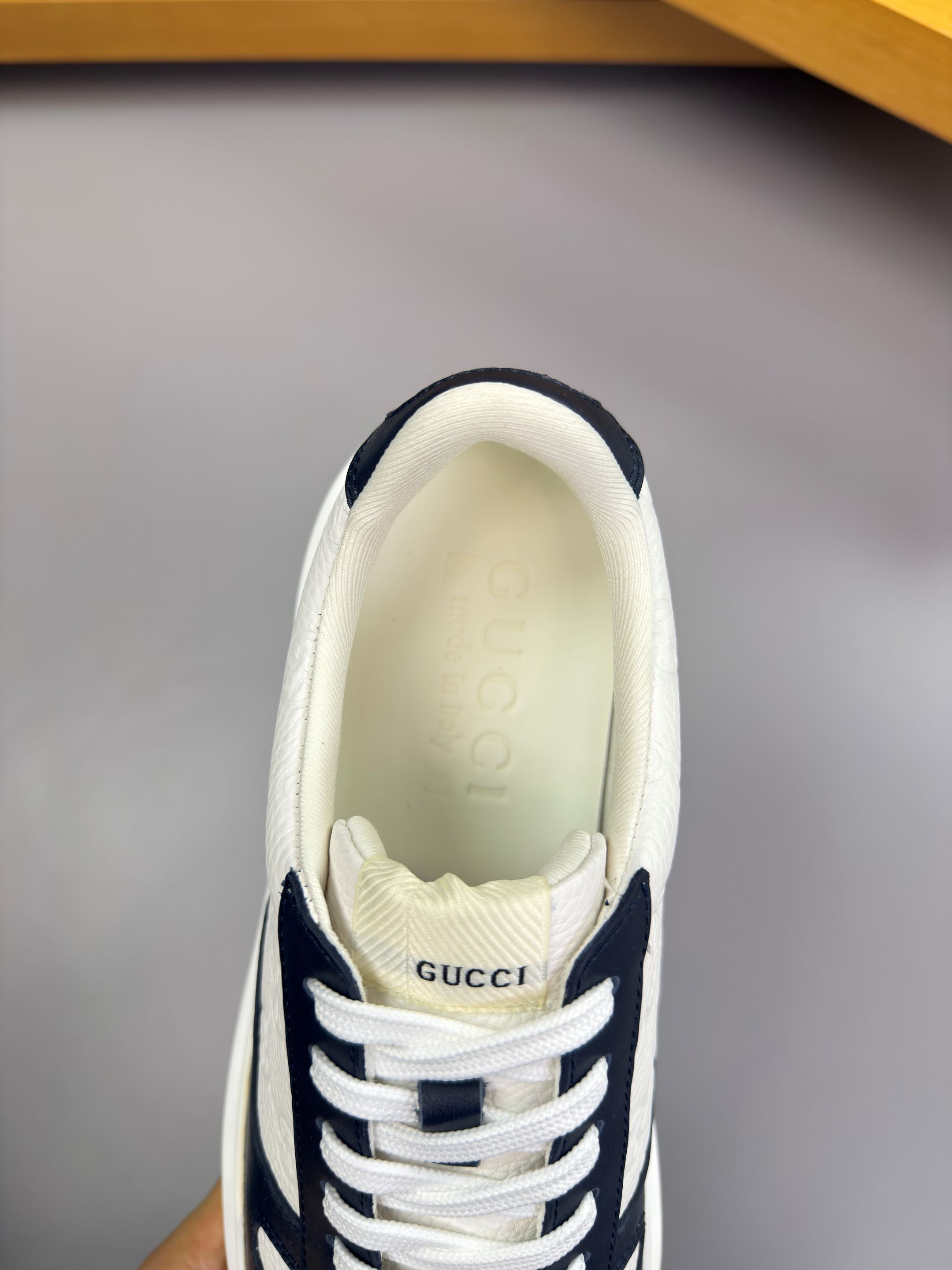 GG SNEAKER WHITE BLACK NAPPA LEATHER 194554