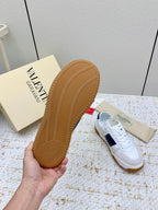 VT 25 Low Top Garavani Sneaker White Blue Cowhide 331677